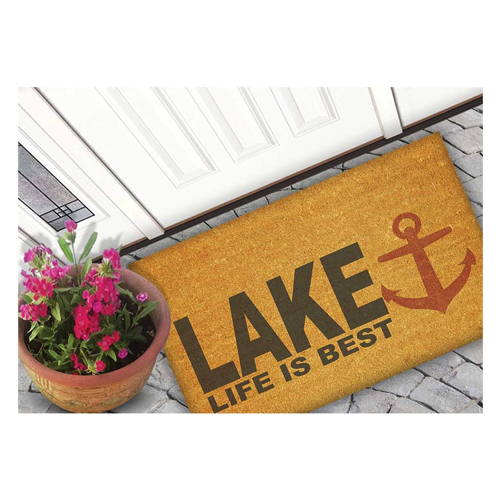 18x30 Coir Doormat Lake Life is Best Anchor