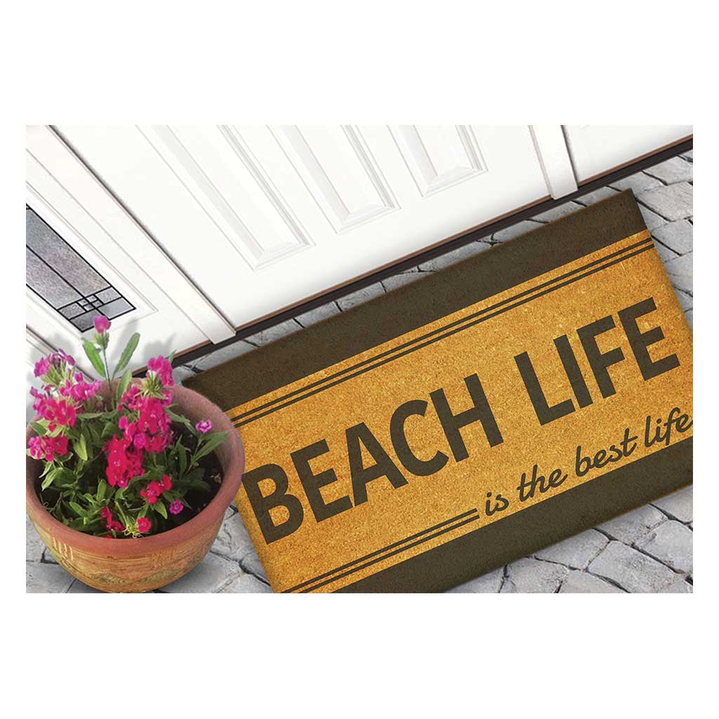 18x30 Coir Doormat Beach Life is Best Stripe