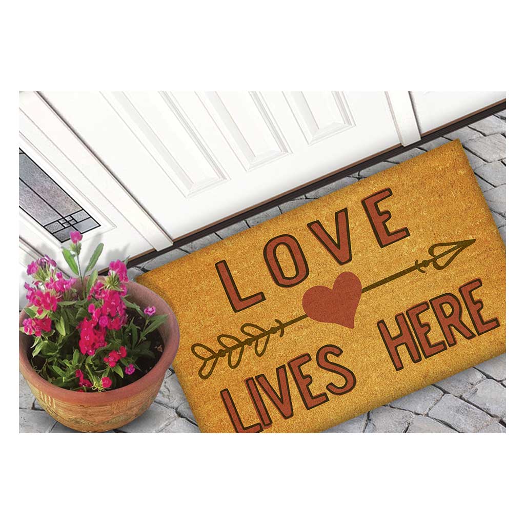 18x30 Coir Doormat Love Lives Here Heart