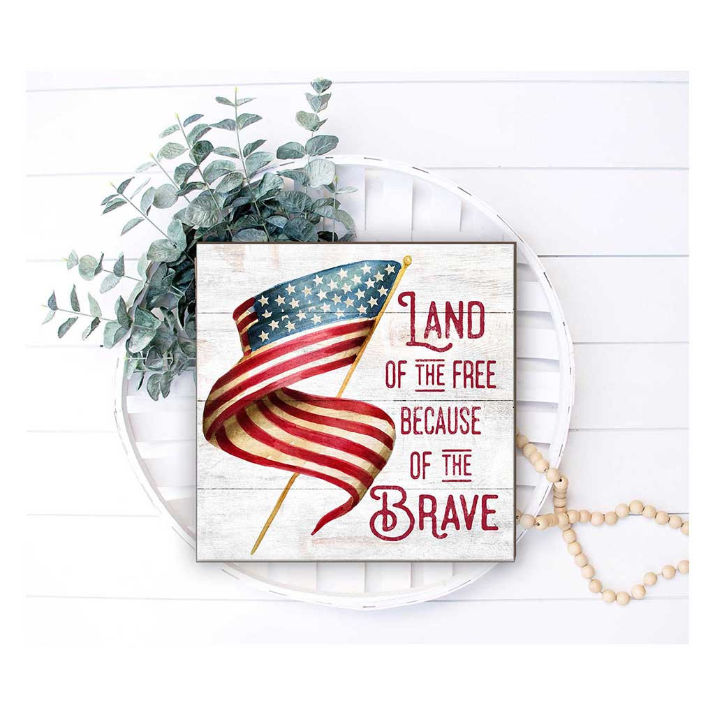 10x10 Land of the Free with Flag Sign