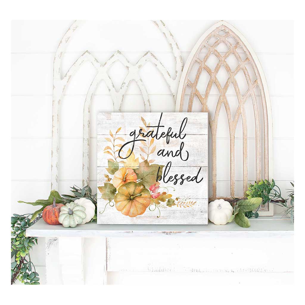 10x10 Grateful and Blessed Pumpkins Sign