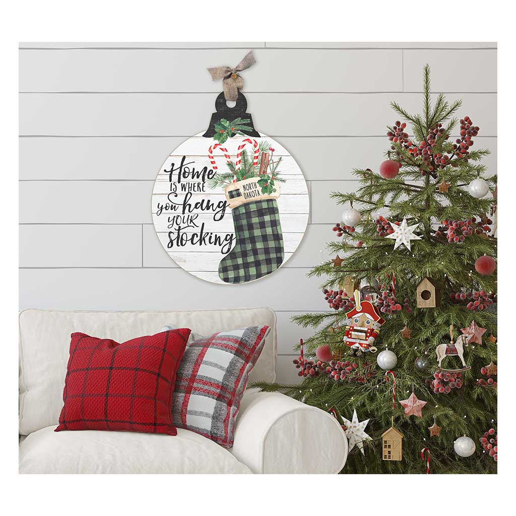Home Is Where Hang Stocking Large Ornament Sign North Dakota