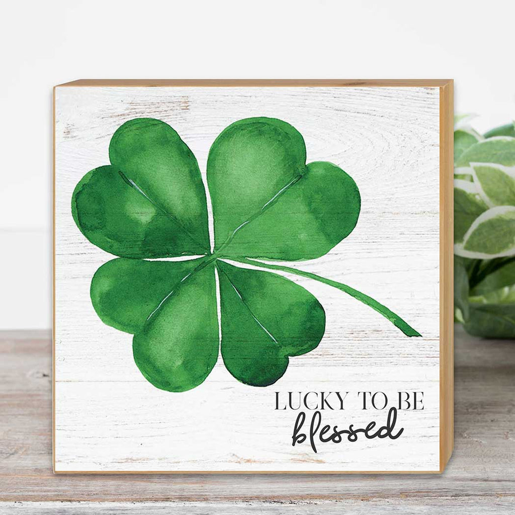 5x5 Lucky to Be Blessed Shamrock Block