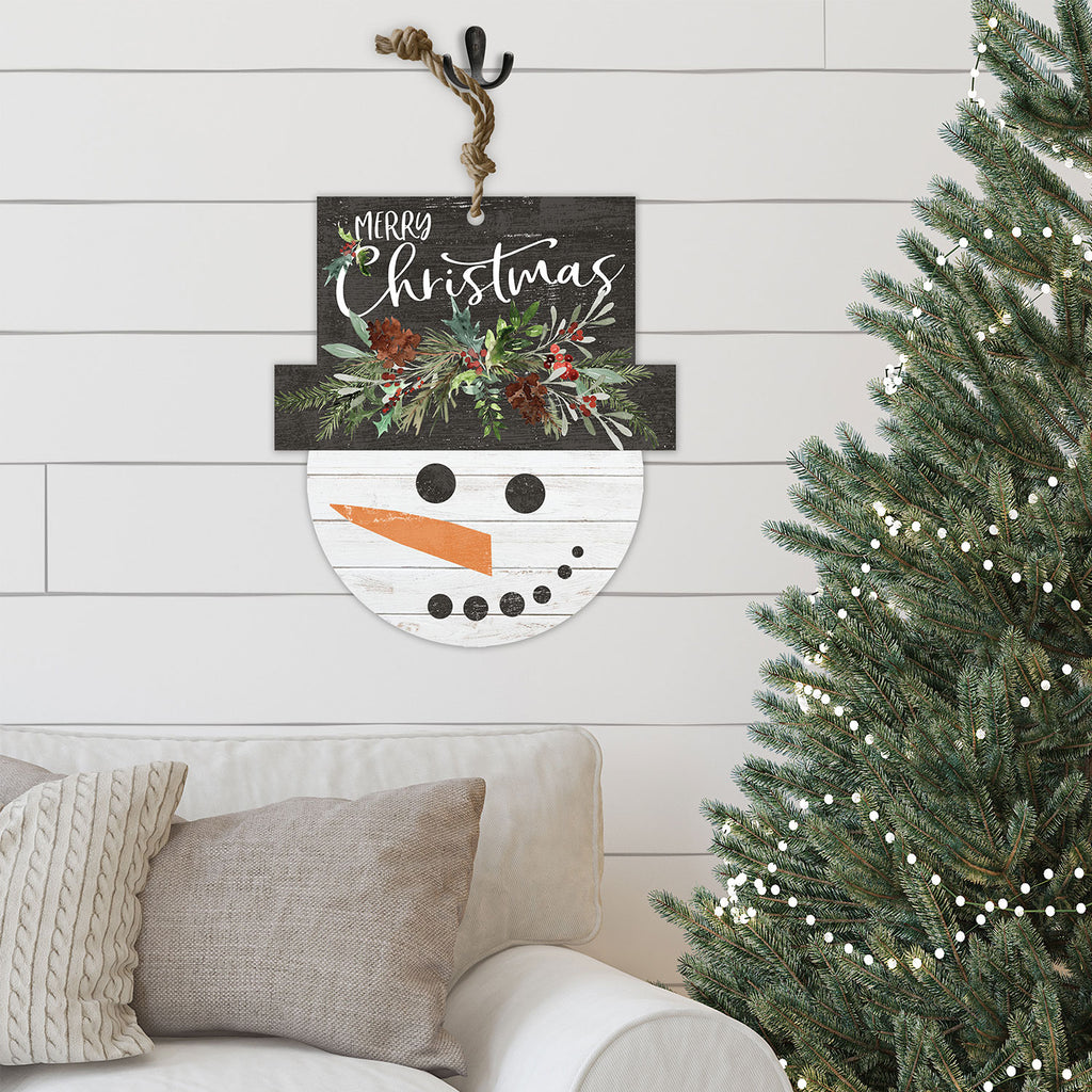 Merry Christmas Snowman Hanging Sign